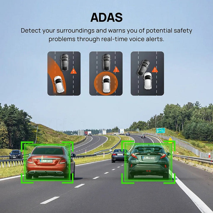 Dash Cam 3K HD with 2-Inch Screen, Supports 24-hour Monitoring