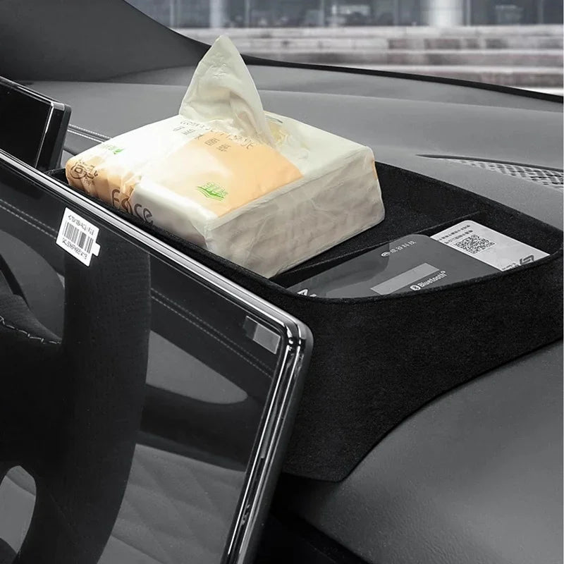 Car Center Console Organizer Organizer Behind Navigation Screen Storage ...