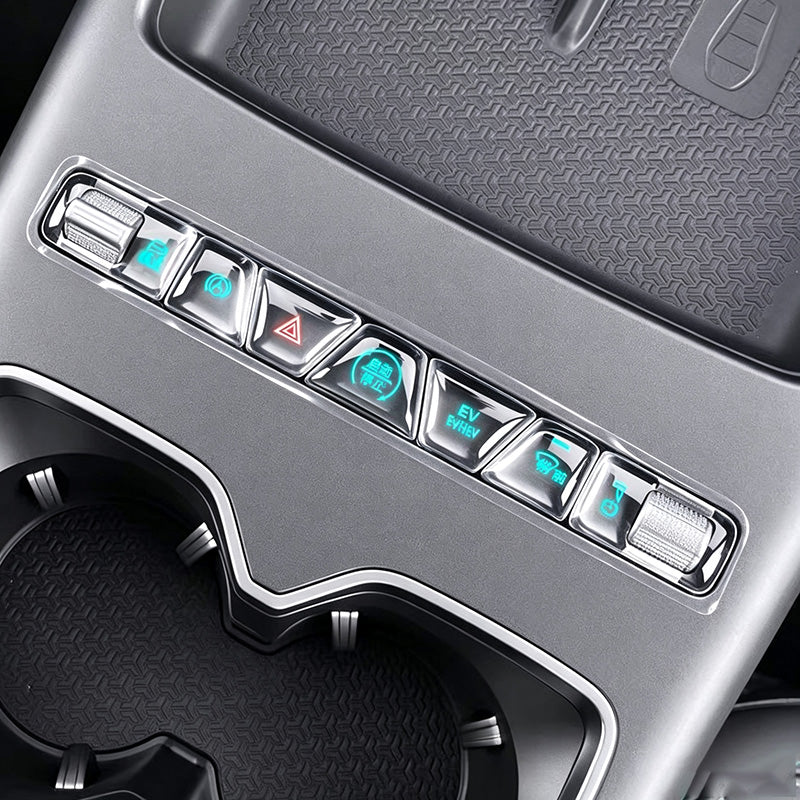 Clear Resin Center Console Button Stickers for BYD Atto 8/ Atto 2