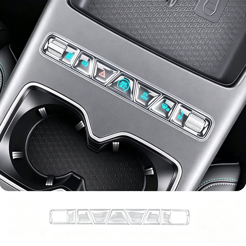Clear Resin Center Console Button Stickers for BYD Atto 8/ Atto 2