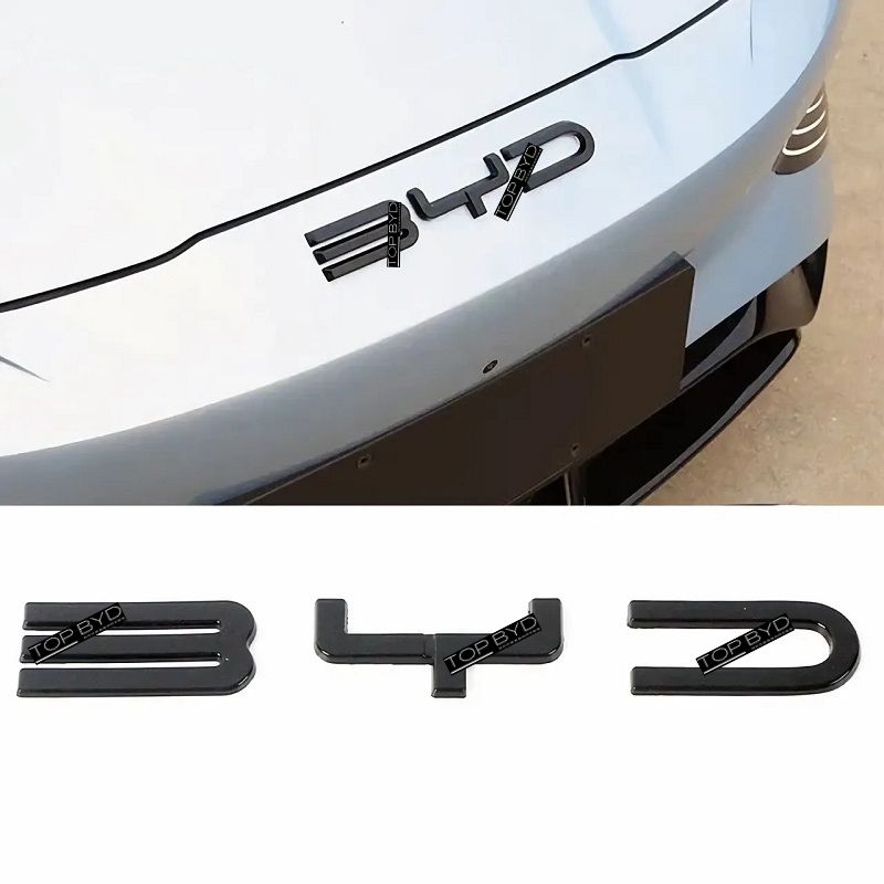 Emblema Negro del Parachoques Delantero con Logo para BYD