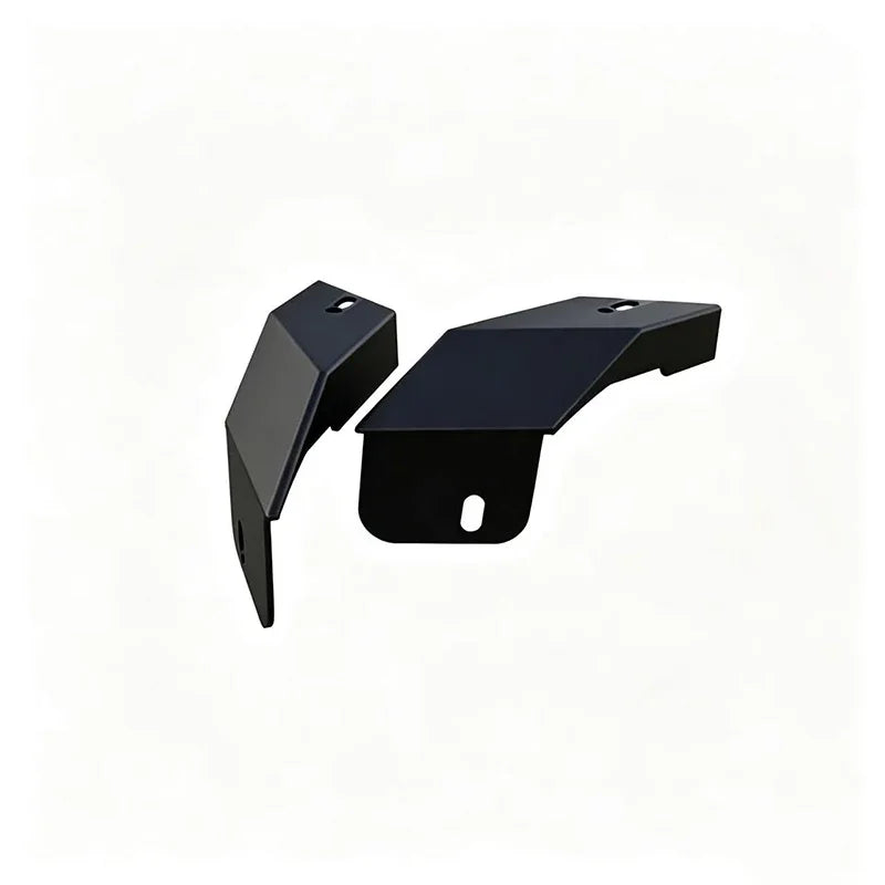 Matte black heavy-duty metal protective guard components for vehicle body protection.