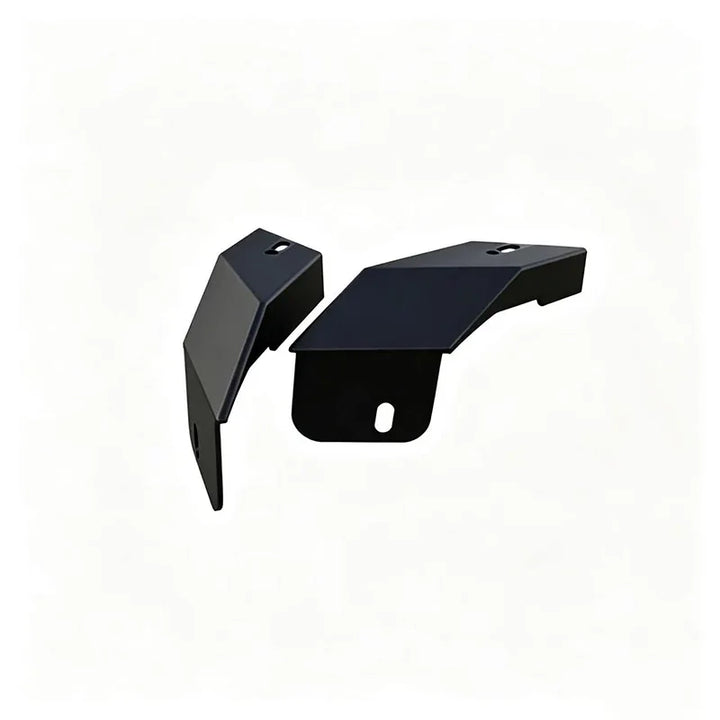Matte black heavy-duty metal protective guard components for vehicle body protection.