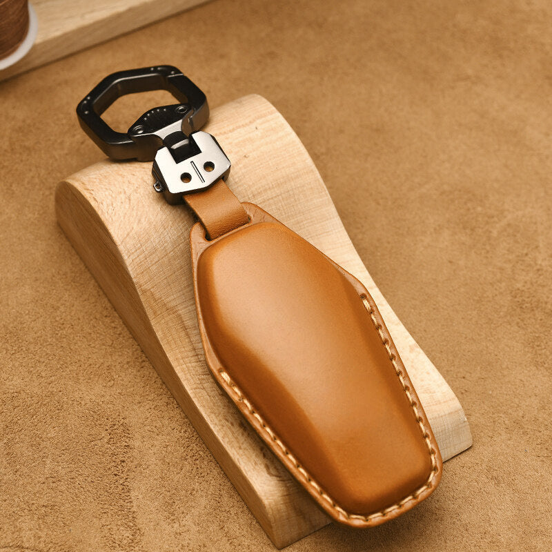 Luxury Leather Car Key Case Cover Fob Shell for BYD