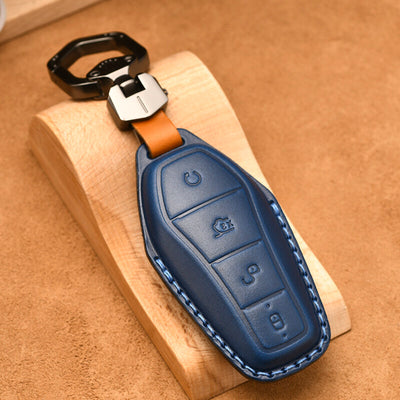 Luxury Leather Car Key Case Cover Fob Shell for BYD.