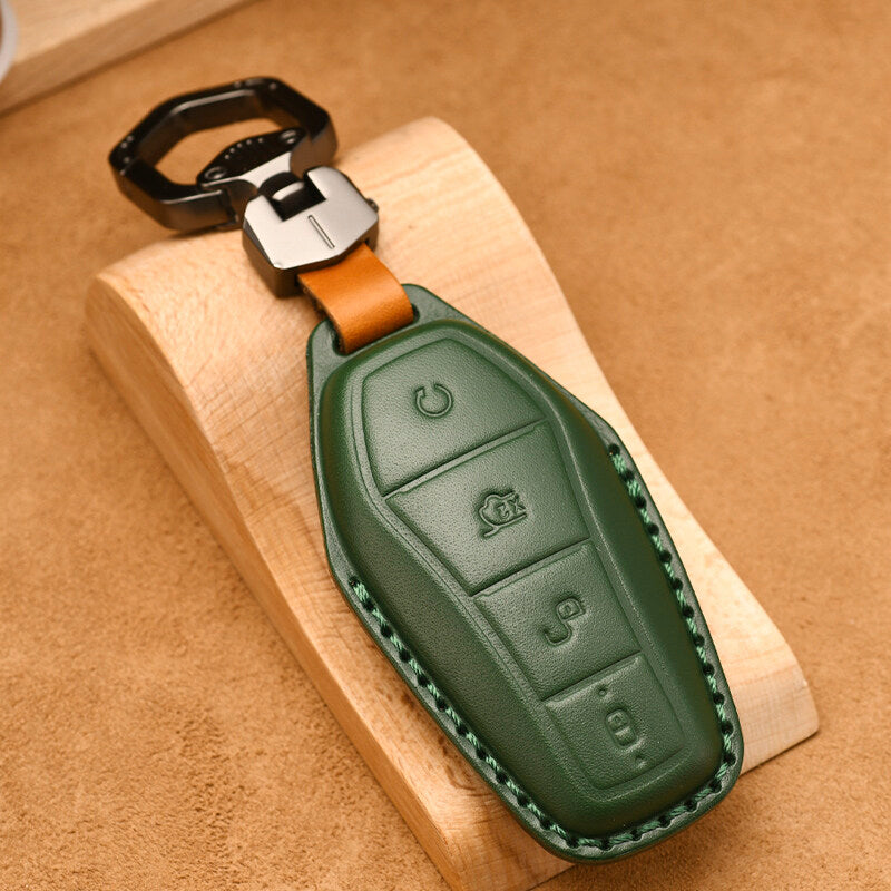 Luxury Leather Car Key Case Cover Fob Shell for BYD.