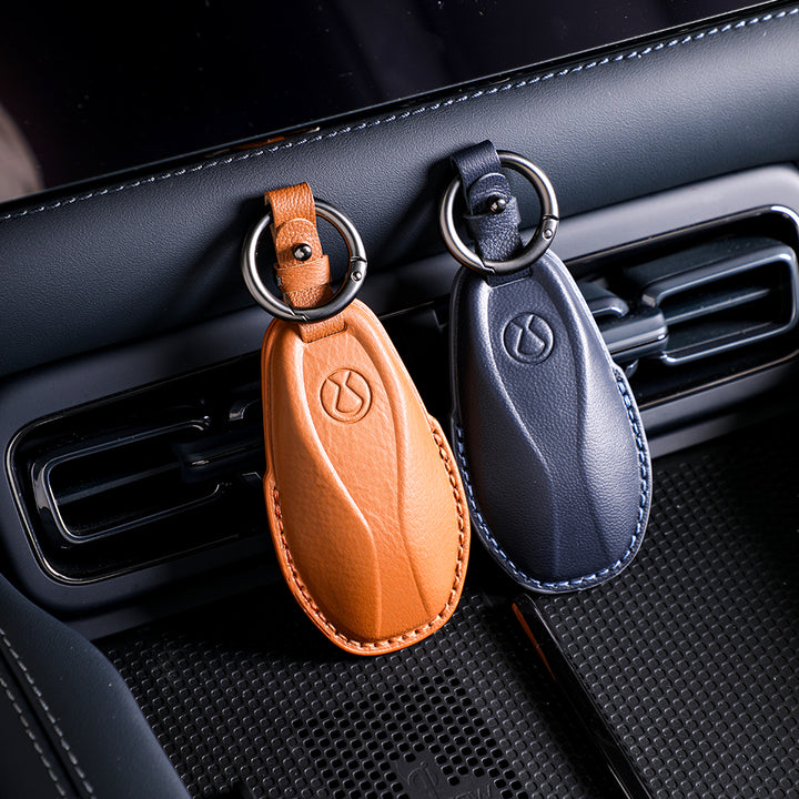 Luxury Leather Car Key Case Cover Fob Shell for Denza B5/B8