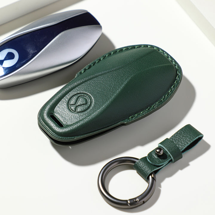 Luxury Leather Car Key Case Cover Fob Shell for Denza D9