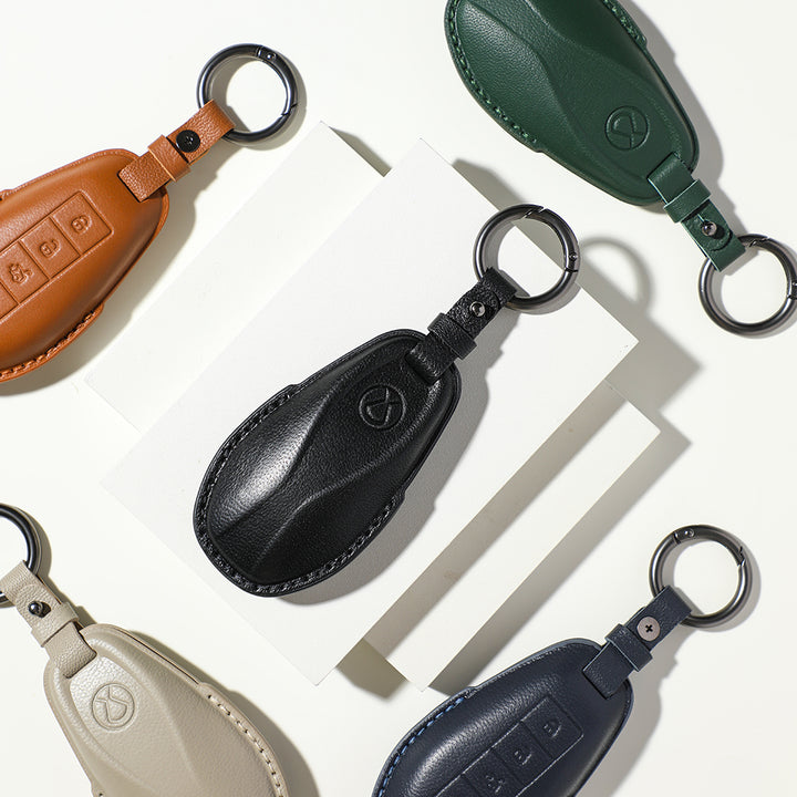 Luxury Leather Car Key Case Cover Fob Shell for Denza D9