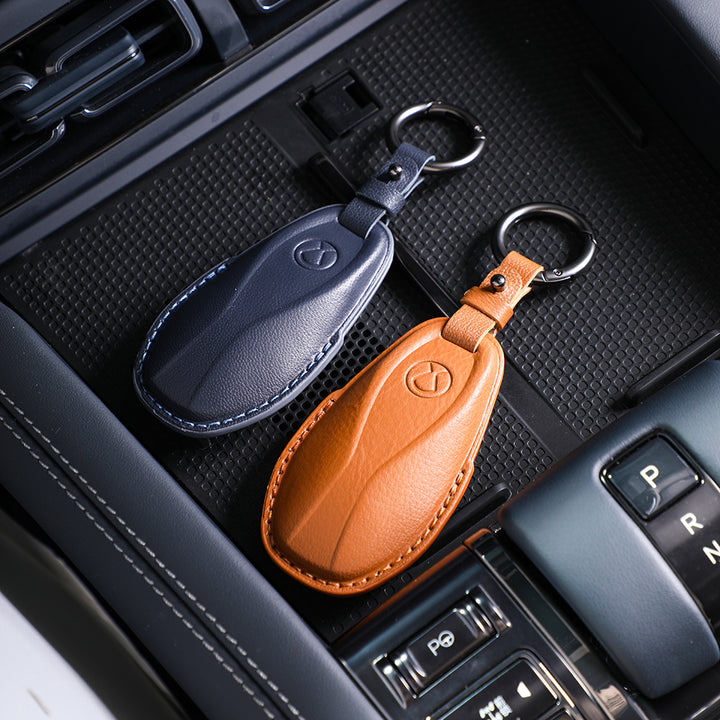 Luxury Leather Car Key Case Cover Fob Shell for Denza D9