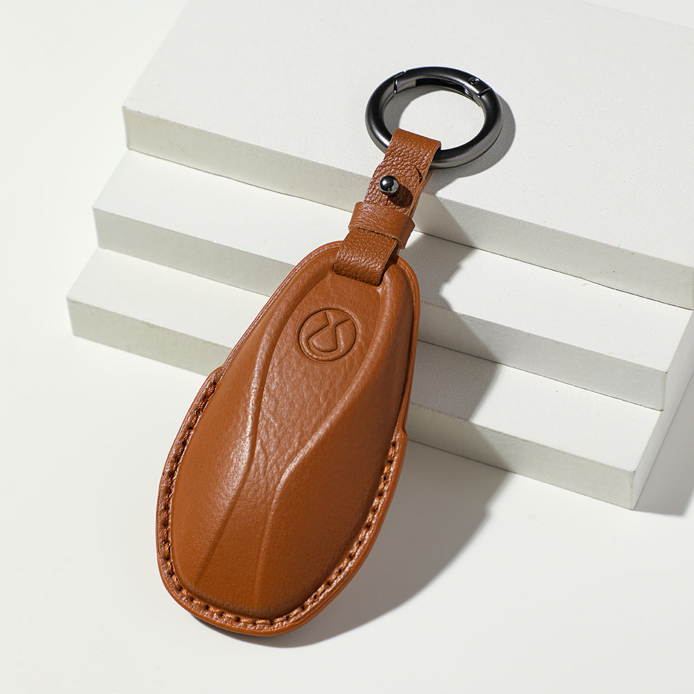 Luxury Leather Car Key Case Cover Fob Shell for Denza D9